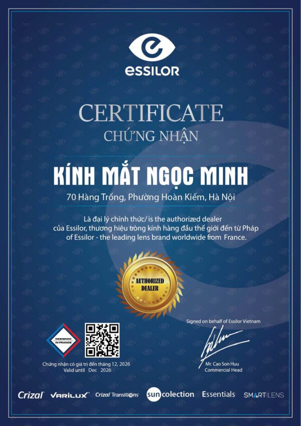 Essilor Certificate
