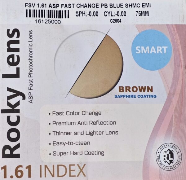 Rocky Smart 1.61 Photochromic - Đổi màu, Lọc ánh sáng xanh