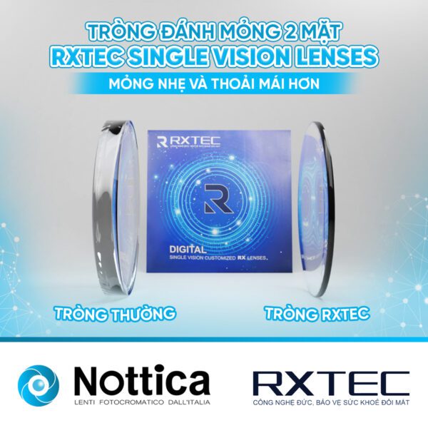 RXTEC 1.67 – Siêu Mỏng, Chống Ánh Sáng Xanh