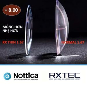 RXTEC 1.67 – Siêu Mỏng, Chống Ánh Sáng Xanh